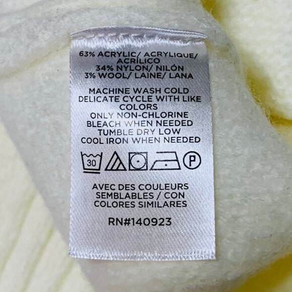 LOFT Sweater Vest Cable Knit Oversized V-Neck Whisper White Preppy Academia - Picture 12 of 14